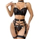 thumbnail image 1 of Conjunto de Lencería Negra con Cadenas y Arnés – Tallas M y L, 1 of 6