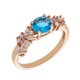 thumbnail image 1 of Anillo BERTHA Juliet chapado en oro rosa de 18 quilates con circonita cúbica azul claro, talla 9, 1 of 3
