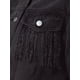 thumbnail image 5 of Chaqueta de Mujer INSPIRE CHIC Recortada de Jean con Flecos, Manga Larga, Dobladillo Deshilachado, Adorno de Borlas, Chaqueta de Denim M Negra, 5 of 6