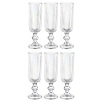 Set 6 Copas Flute Talladas 160Ml Lisa Allegra De Vidrio