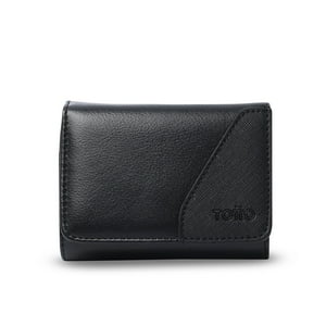 Billetera Totto Hombre Saffiano Sob Con Rfid Blocker Negra