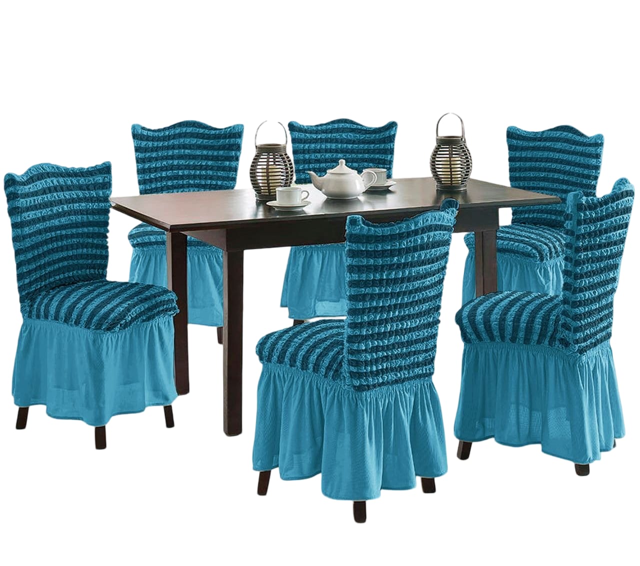 Genérica - Pack 6 Fundas Sillas Turcas Diseño Lineal L5