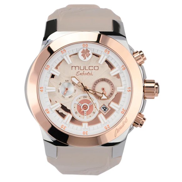 Reloj MULCO Enchantado para mujer, plateado con correa de silicona