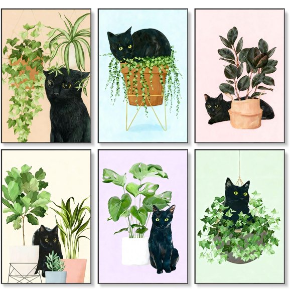 Kit de pintura por números Okarina Gato Negro para adultos 8x12