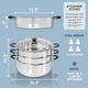 thumbnail image 2 of Vaporizador Concord de acero inoxidable de 30 cm, 3 niveles, con tapa de vidrio, 2 of 9