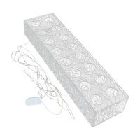 Magideal - Jarrón Acrílico Con Luces, Jarrón Artístico, Jarrón De Flauta, Contenedor Para Plantas De Propagación, Cajas De Flores, Soporte De Agua Para Celebraciones, Bodas Y 16 Hoyos 40X10X6.5Cm