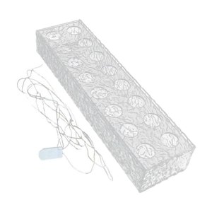 Magideal - Jarrón Acrílico Con Luces, Jarrón Artístico, Jarrón De Flauta, Contenedor Para Plantas De Propagación, Cajas De Flores, Soporte De Agua Para Celebraciones, Bodas Y 16 Hoyos 40X10X6.5Cm