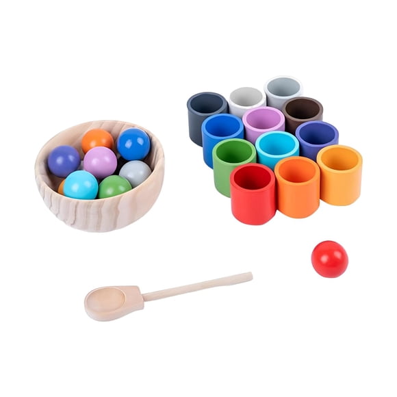 Rainbow Ball In Cups Montessori Toy Juego Lógico Juego De Clasificación