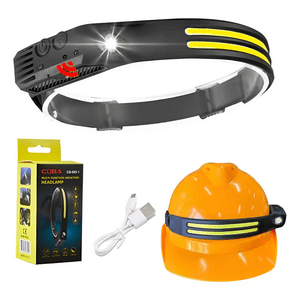 Genérico - Linterna 2 En 1 Frontal Para Casco De Minero Con Sensor Usb Blanco