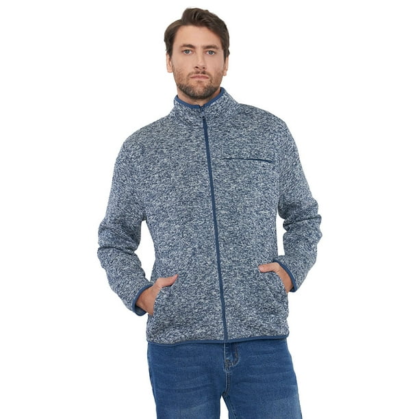 Polerón Hombre Tejido Full Zipper Color Navy Corona