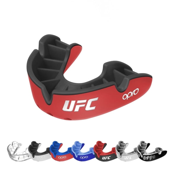 Protector Bucal Ufc Silver Level Moldeable Rojo Negro
