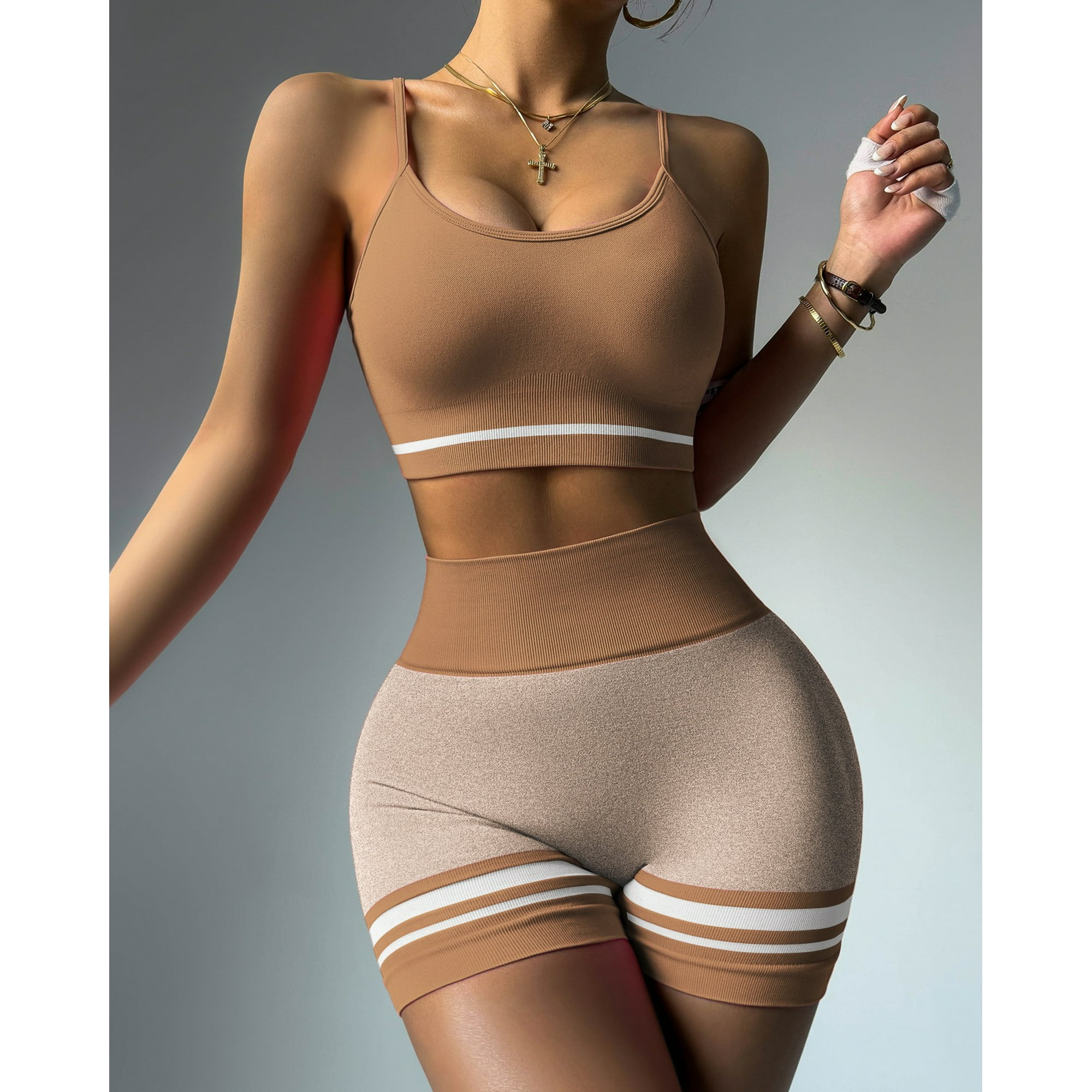 Flix Spa - Conjunto Fitness Mujer Short Push Up Corte V Y Peto Top