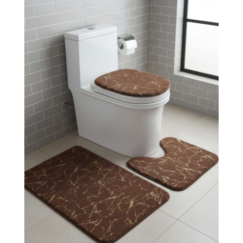 Mylhogar - Juego De Alfombras De Baño 3 Piezas Marmol Suave