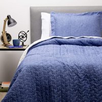 Zahr - Cubrecama Estampado Sherpa Single Azul
