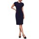 thumbnail image 2 of INSPIRE CHIC Vestido Formal de Trabajo para Mujer con Mangas de Pétalo 2025 Tendencia de Primavera Vestidos Ajustados a la Rodilla M Azul Marino, 2 of 5