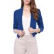 thumbnail image 1 of INSPIRE CHIC Chaqueta de Traje Casual de Negocios sin Cuello para Mujer de Regreso a Clases para Maestras, Oficina, Blazer Corto XL Azul, 1 of 8