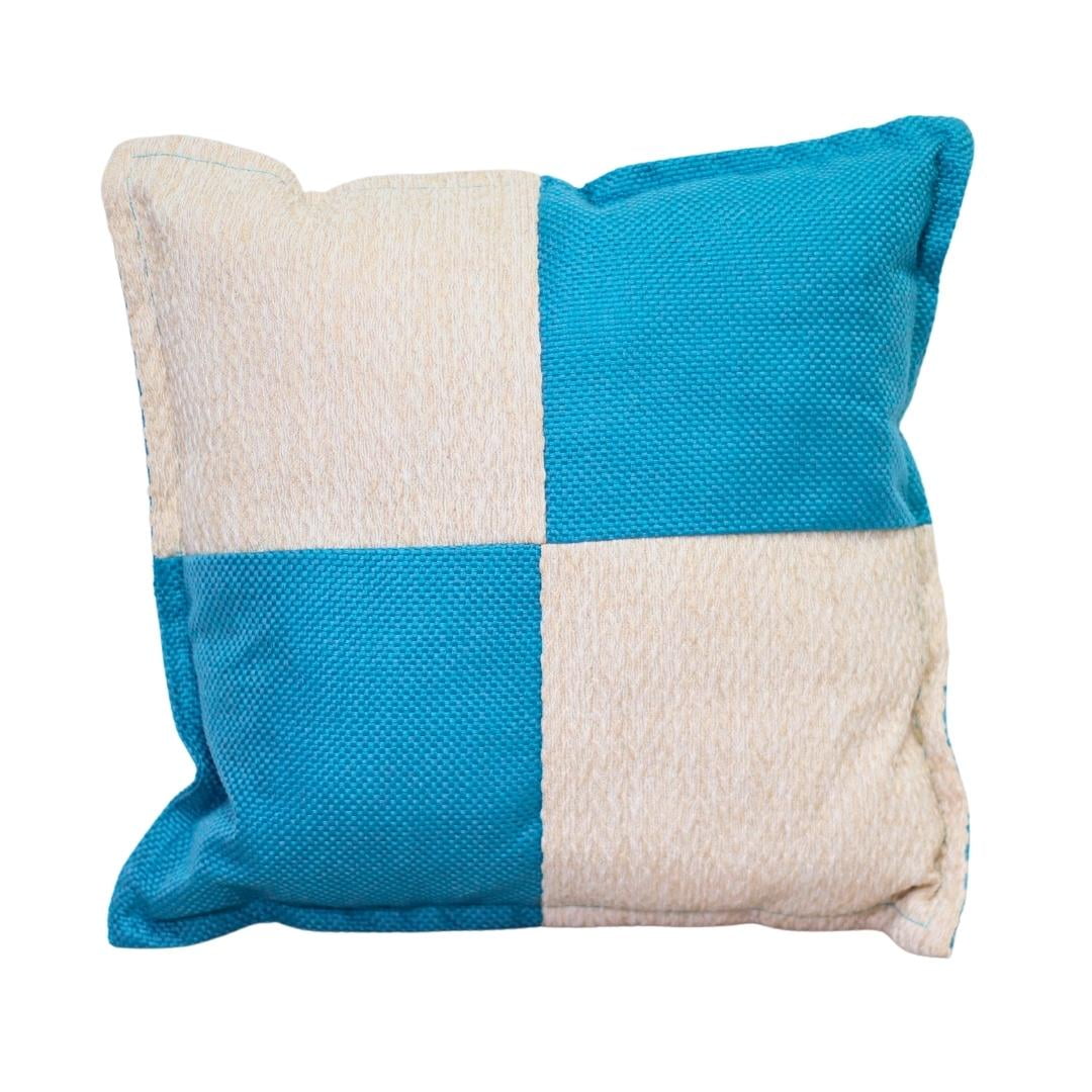 Máxima Design - Cojín Gabriela Blanco Turquesa Omega 50x50 Cm