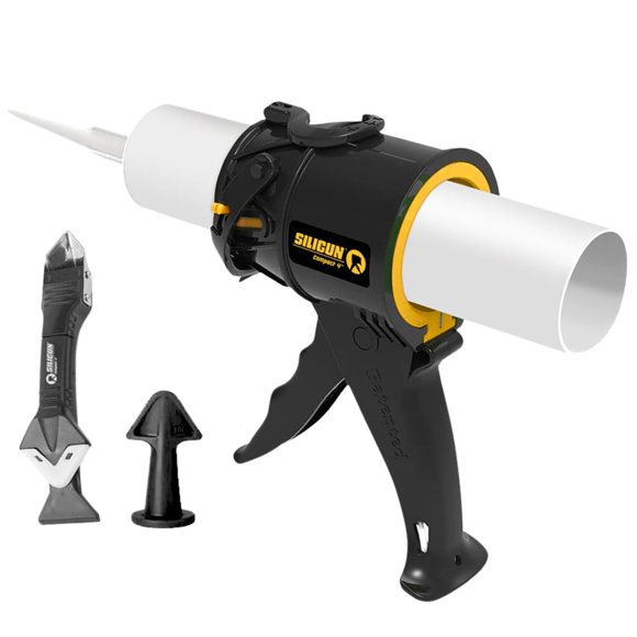 Pistola de calafateo SILIGUN Compact con herramientas y boquilla, tubo de 310 ml