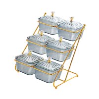 Bothyi - Plato De Ensalada De Frutos Secos, Bandeja De Frutas De Varios Niveles Para Aperitivos, Dulces Y Familia, Color Gris