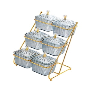 Bothyi - Plato De Ensalada De Frutos Secos, Bandeja De Frutas De Varios Niveles Para Aperitivos, Dulces Y Familia, Color Gris