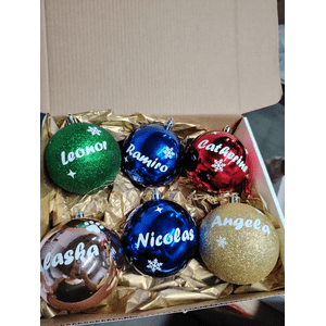 Geneerico - Pack 6 Esferas Navideñas Personalizadas Para Árbol A Elección Personalizado