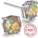 thumbnail image 1 of Hypoallergenic Sterling Silver Opal Earrings for Women - 7.5mm Round Lalima Gem Earrings with Gift Box, 1 of 5