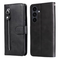 Gangxun - Funda Con Cremallera Para Samsung Galaxy S25 Fe, Carcasa Cartera De Cuero Pu Con Soporte Y Tarjetero