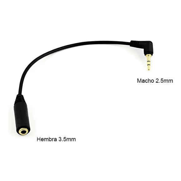Cable plug 3.5 hembra a 2.5 macho 12cm