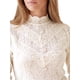 thumbnail image 5 of INSPIRE CHIC Blusa de Mujer Encaje Floral Cuello Simulado con Bordes Festoneados Hueco Peludo Victoriano Elegante Manga Larga de Linterna Camisas de Otoño Tallas Grandes Blanco, 5 of 6