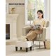 thumbnail image 2 of Taburete SONGMICS ULOM501W01 de terciopelo blanco crema, 2 of 6