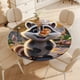 thumbnail image 4 of Mapache theme Fitted Round Tablecloths Elastic Edged Table Covers Waterproof Table Cloth For Kitchen Holiday Party Tables Decor 120cm, 4 of 6