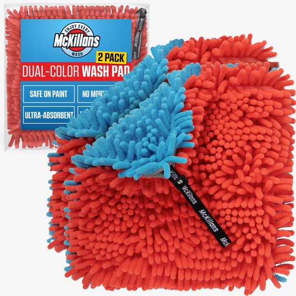 Almohadilla bicolor de lavado para autos McKillans 25 cm (paquete de 2) de microfibra