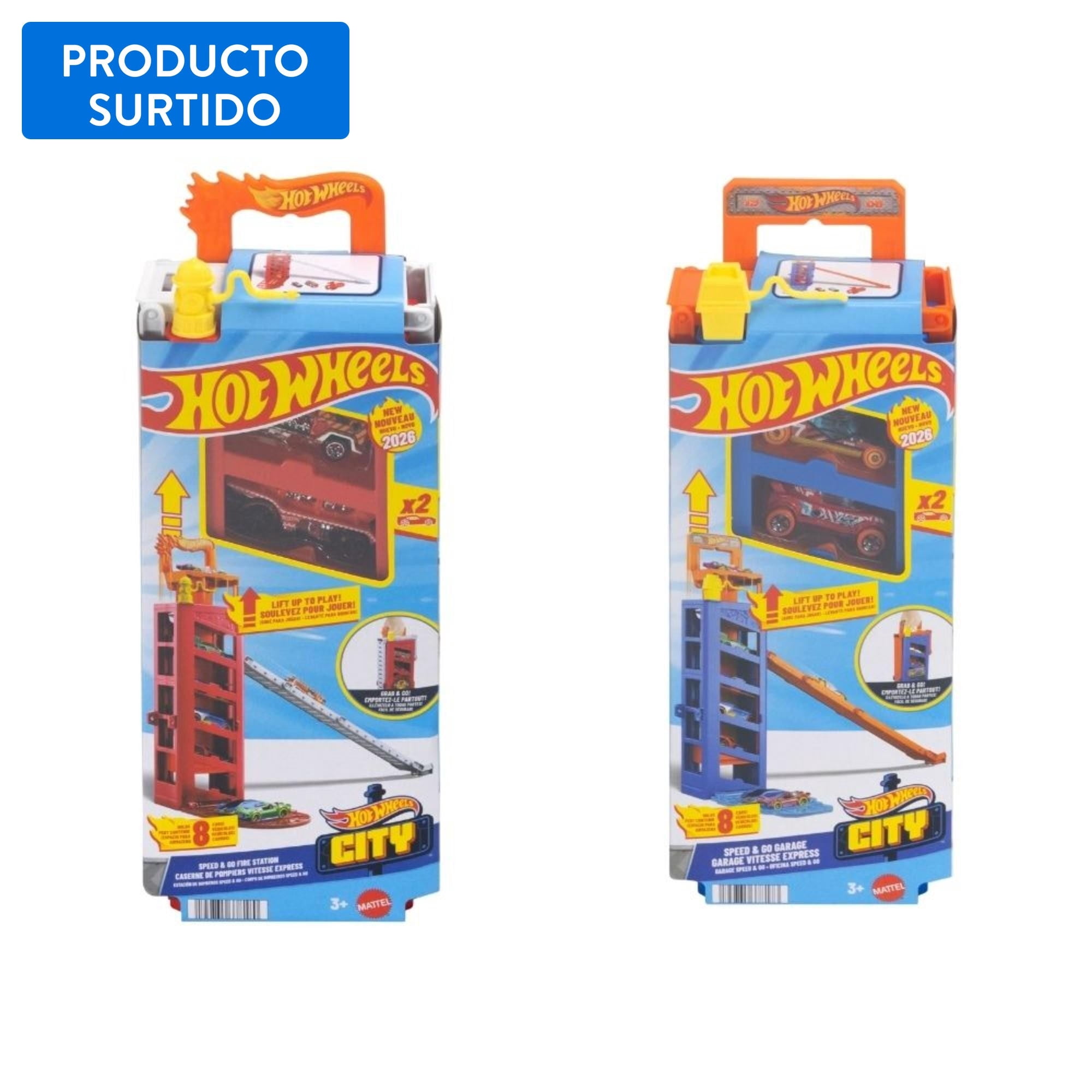 Pista De Juguete Hot Wheels City Estacionamiento Portátil Set Autos