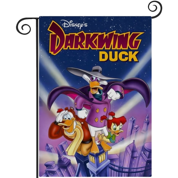 Pato Darkwing-bandera de jardín temática. Regalo perfecto para fans, amigos y familiares, ideal para actividades al aire libre y decoración de fiestas.28CM*45CM