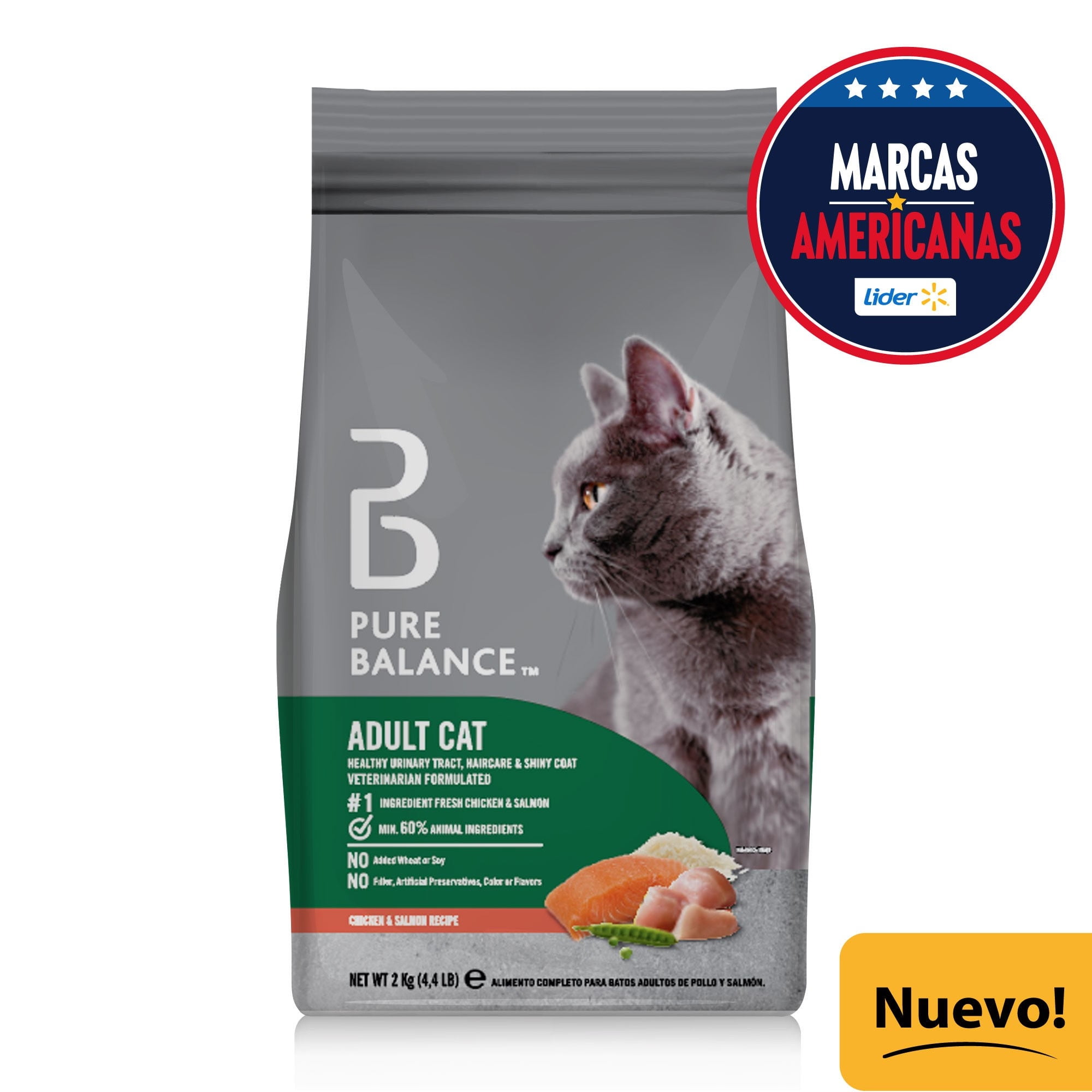 Alimento Seco Gato Adulto De Pollo Y Salmón 2 kg Pure Balance