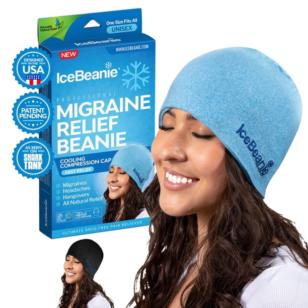 Gorro IceBeanie para aliviar la migraña en gel para el dolor de cabeza, terapia de frío y calor