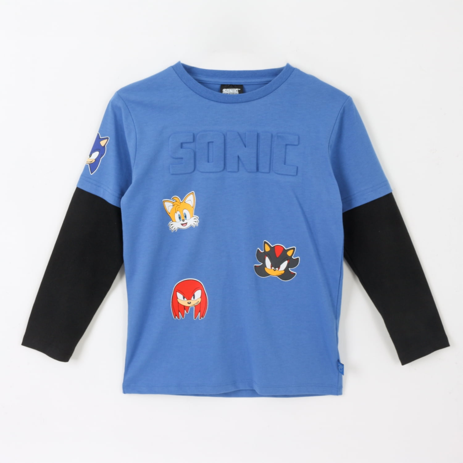 Polera Doble Manga Niño Personajes Azul Sonic