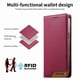 thumbnail image 3 of Funda Tipo Cartera de Cuero Sintético para Samsung Galaxy S21 Plus Bloqueo RFID, con Ranuras para Tarjetas y Bolsillo para Efectivo, Cierre Magnético Fuerte Rojo, 3 of 6