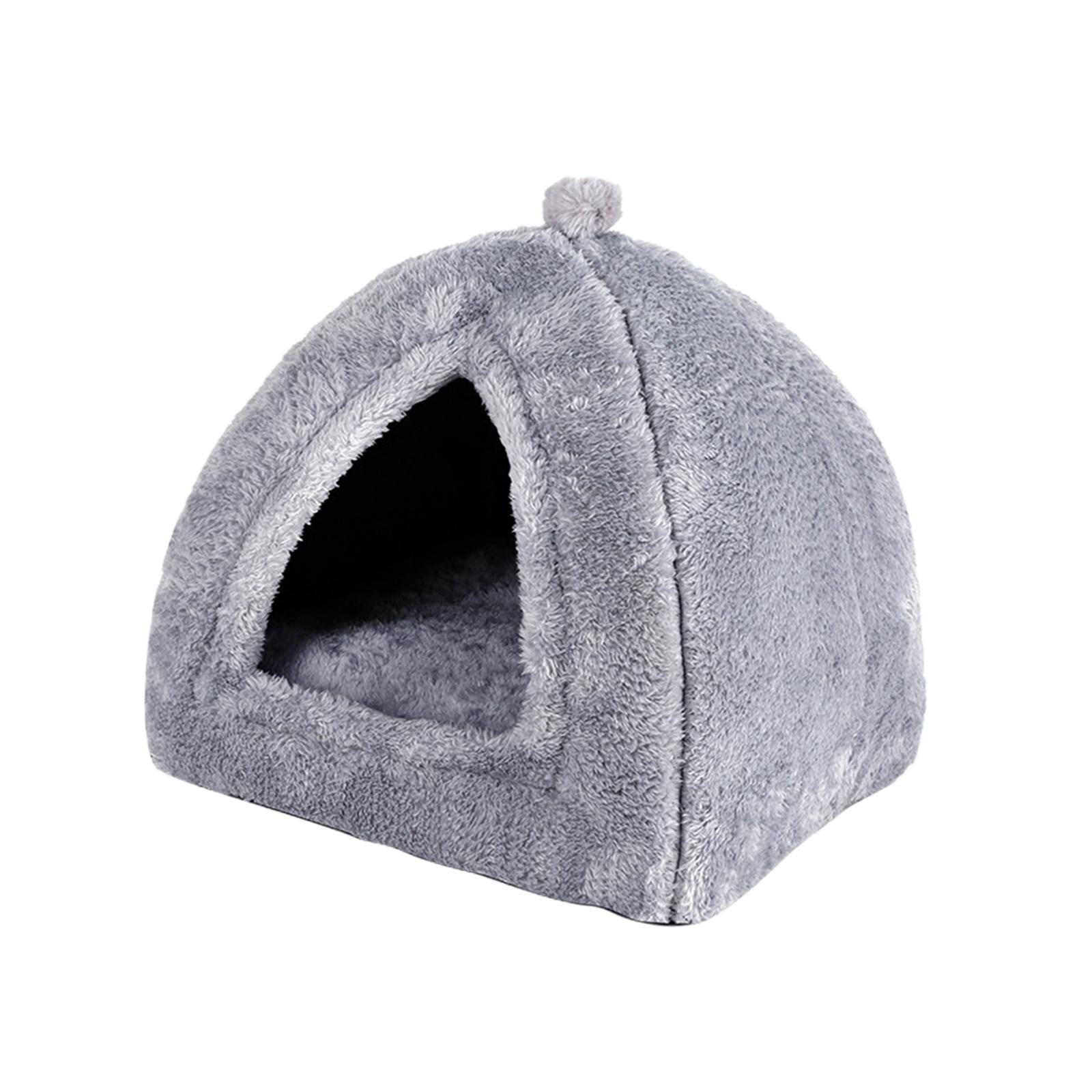 Magideal - Cama De Cueva Triangular Para Dormir Con Cojín Inferior Antideslizante Tienda De Campaña Para Cachorros Cama Cómoda Para Mascotas Casa Resto , Gris L