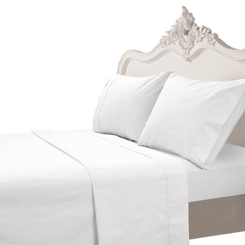Mallorca - Juego De Sábanas T200 Lisa Blanca 1,5 Pzas