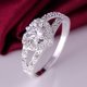 thumbnail image 1 of Xiao Hua Anillo de Amor de Diamante de Agua para Mujer de 2 Piezas, Joyería Nupcial de Boda, Talla 7, 1 of 4