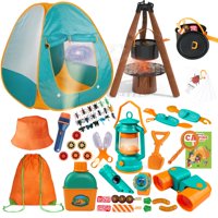 Set De Camping Qtioucp Kids Con Tienda De Campaña, Linterna Y Proyector, 50 Unidades