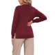 thumbnail image 3 of Suéteres de punto para mujer con cuello redondo y manga larga, atuendo casual de otoño 2025 L rojo vino, 3 of 6
