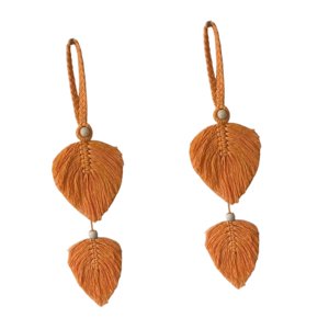 Magideal - 2 Piezas De Alzapaños Para Cortinas Estilo Bohemio, Con Forma De Hoja, Adornos Sencillos, Borlas Colgantes Para Sala De Estar, Oficina, Apartamento