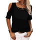 thumbnail image 1 of Blusa holgada y cómoda de verano con hombros descubiertos y manga corta informal para mujer, 1 of 5