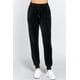 thumbnail image 1 of Pantalones Jogger Largos de Terciopelo con Cintura Elástica, Color Negro, Talla S, 1 of 5