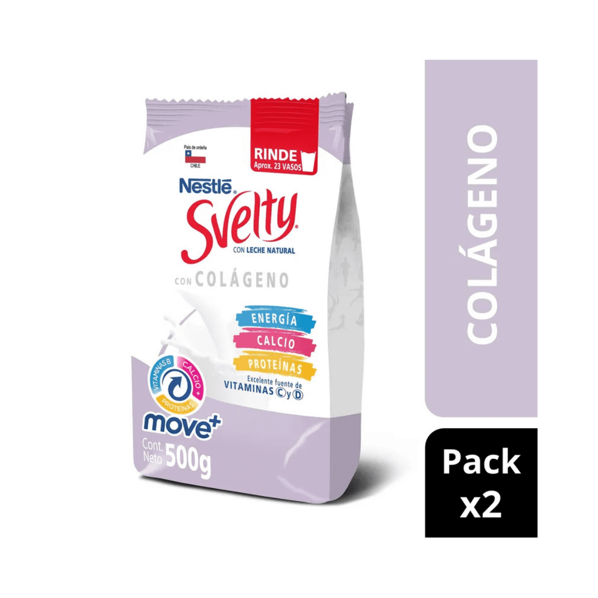 Pack X2 Leche En Polvo Svelty® Colágeno 500g