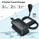 thumbnail image 3 of Cargador de viaje Uncaged Ergonomics portátil con 3 AC + 2 USB, 3 of 9