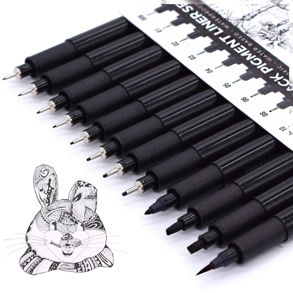 Art Pens Twohands - Juego De 12 Tintas De Punta Fina Para Dibujo Técnico