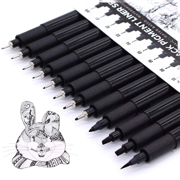 Art Pens TWOHANDS - Juego de 12 tintas de punta fina para dibujo técnico